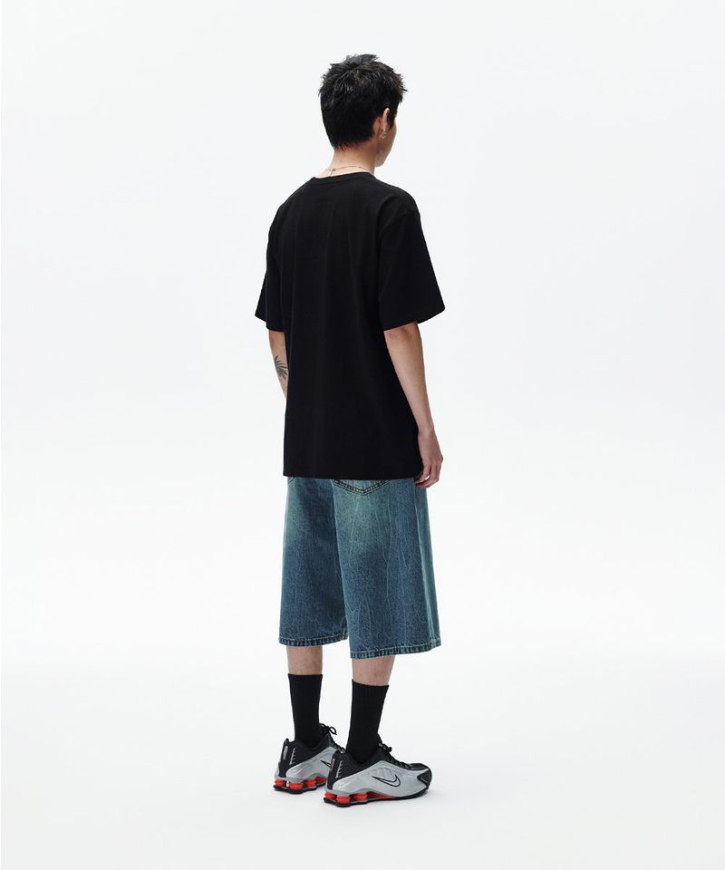 MUD WASHING DENIM SHORT