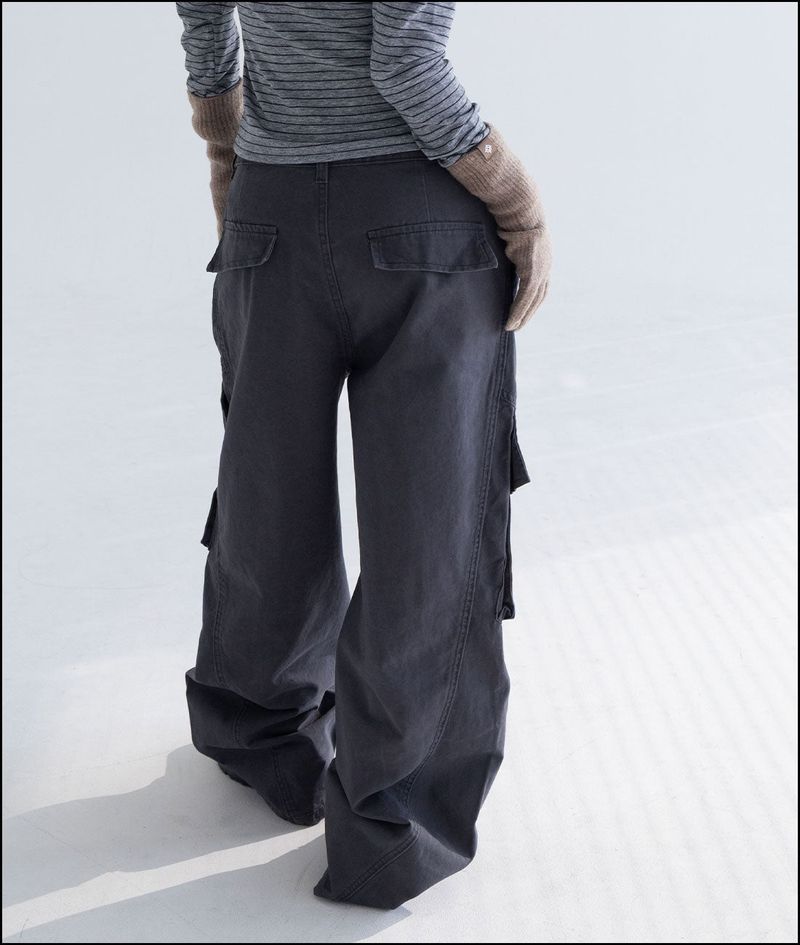Koke pigment cotton cargo pants