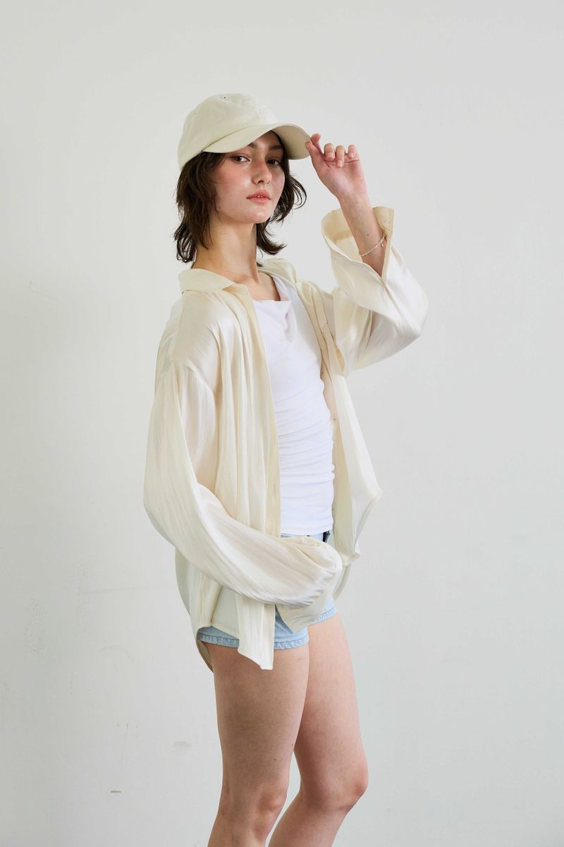 LUMINOUS OVERSIZED SHIRT / BEIGE