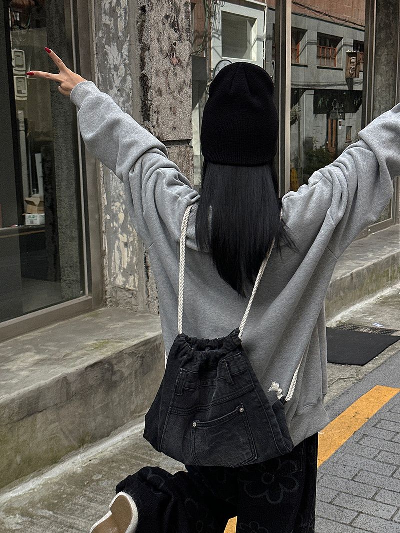 denim rope backpack
