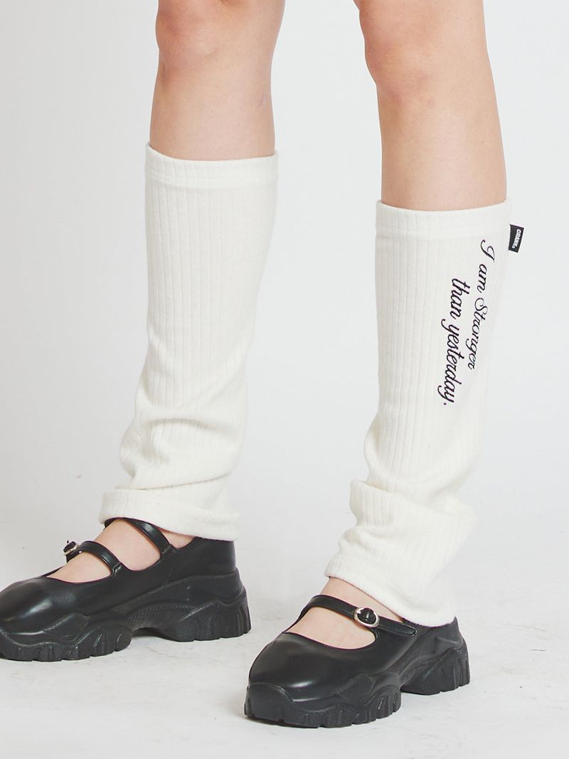 crank（クランク）の「レタリングレッグウォーマー/LETTERING LEG WARMER_WT（Fashion Accessories）」