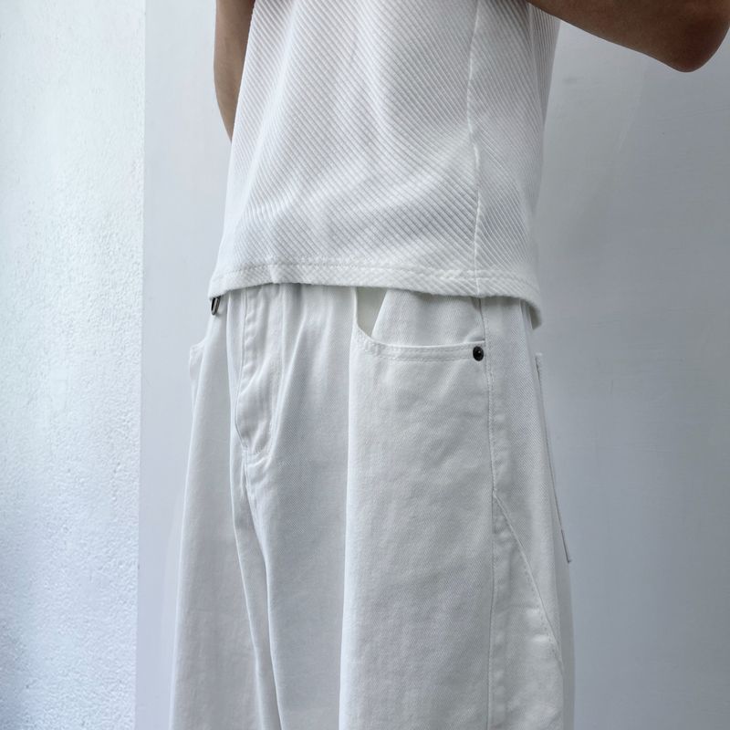 Ivory White Wide Trousers