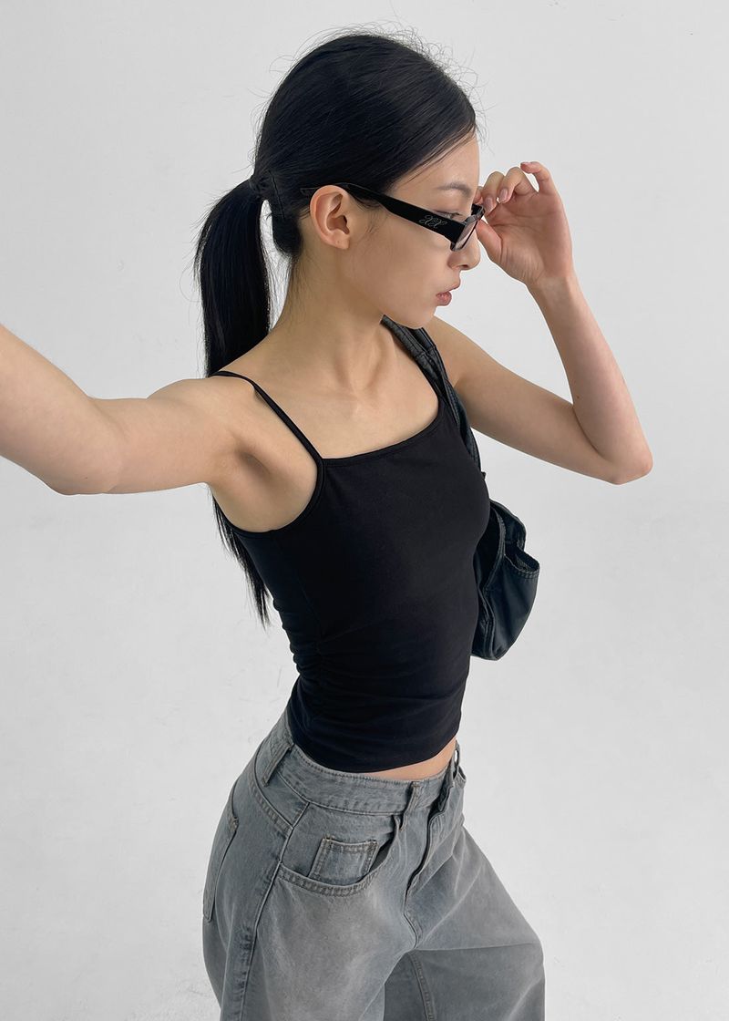 [MADE] Easy Shirring Tank Top With Built-in Cap