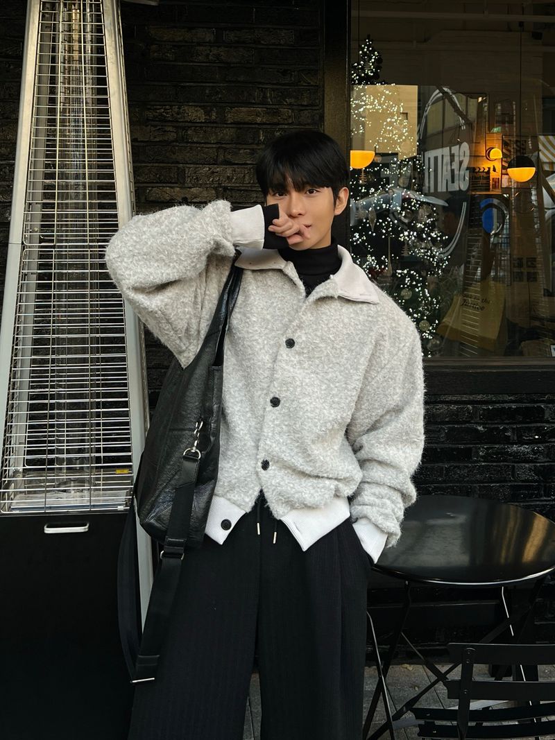 INF High-neck cardigan