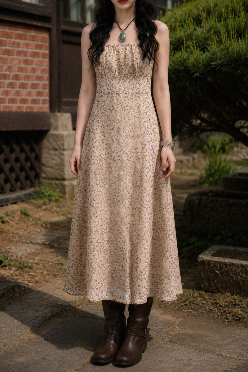 BLOOMING GARDEN CHIFFON DRESS