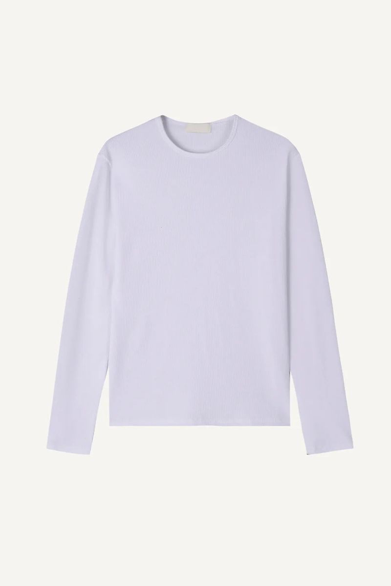 Slim Crop Waffle Long Sleeve