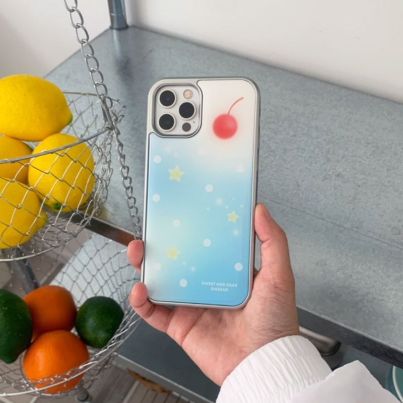BLUE LEMON SODA SILVER EPOXY CASE