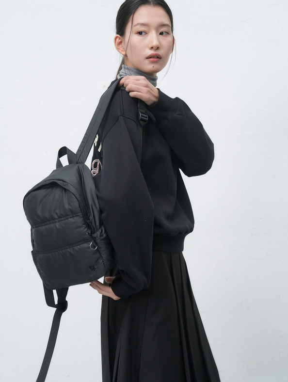 padded mini backpack - black            
