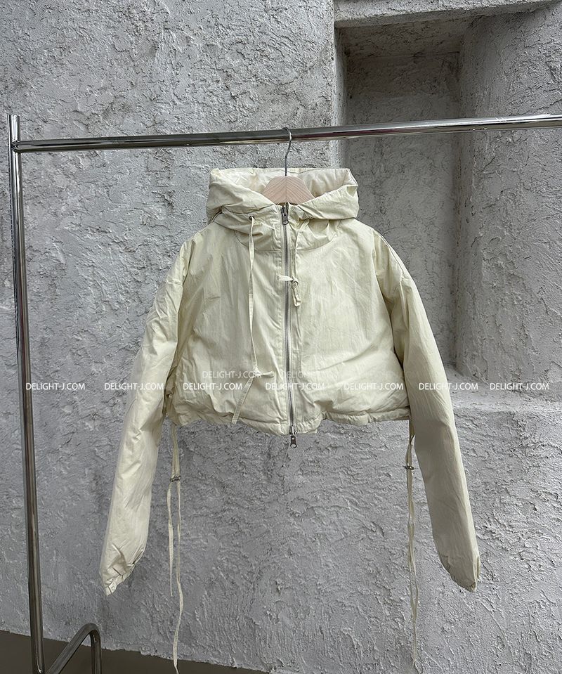 reversible duck down double-sided crop padded coat