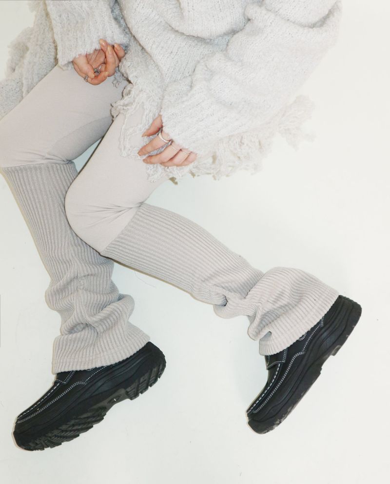 Puddle Demoor Tester Damage Long-Sleeved Knitwear Dress (Muffler Set)