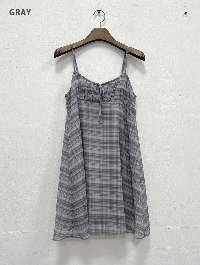 MAUVE CHECK MINI DRESS (3C)