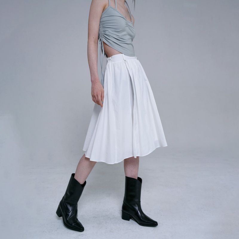 SLIT MIDI SKIRT(WHITE)