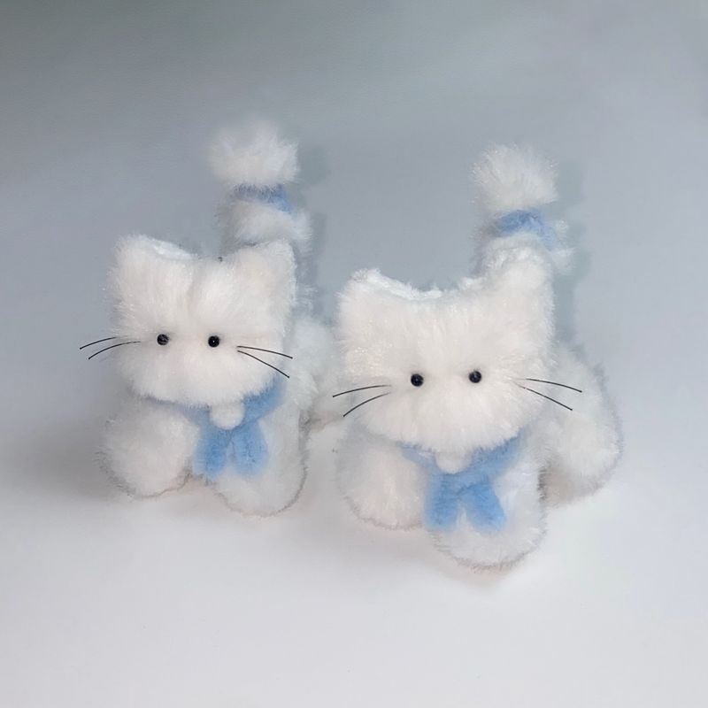 Myomyo cat keyring_white