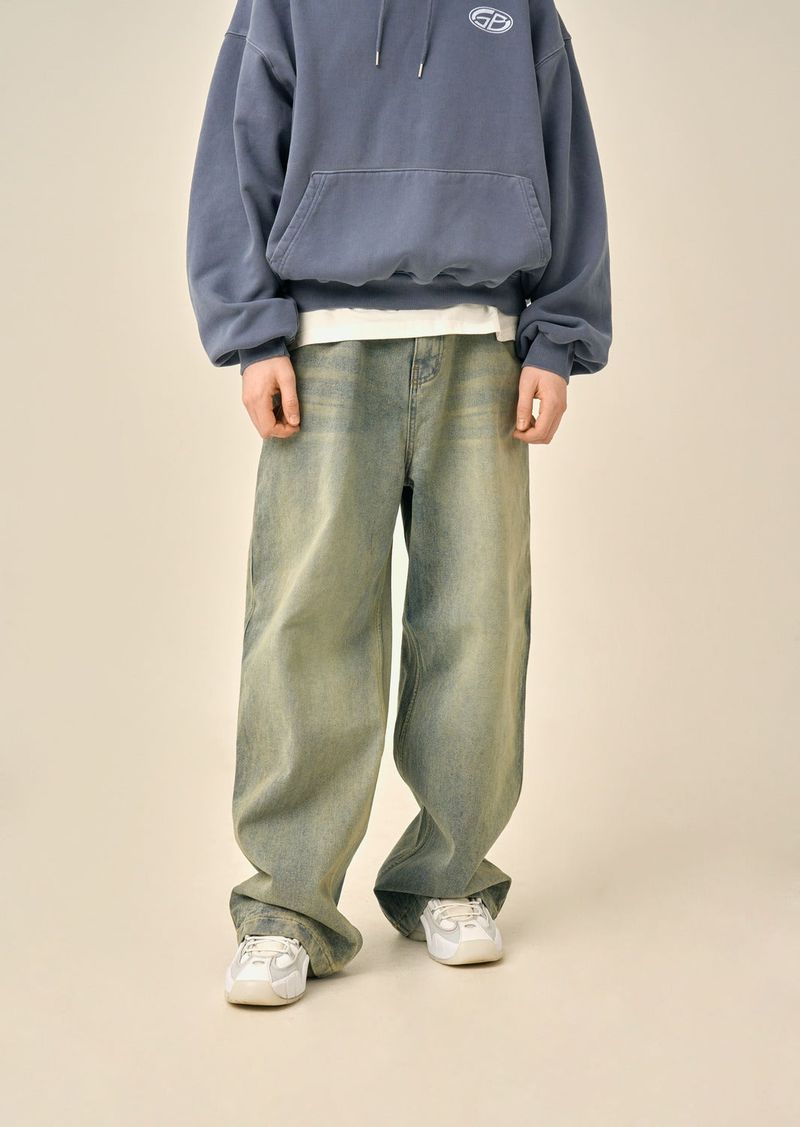 VINTAGE WASHED-OUT DENIM PANTS