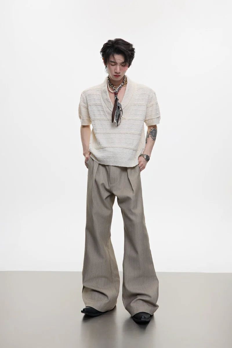 Embroidered Flare Dress Trousers