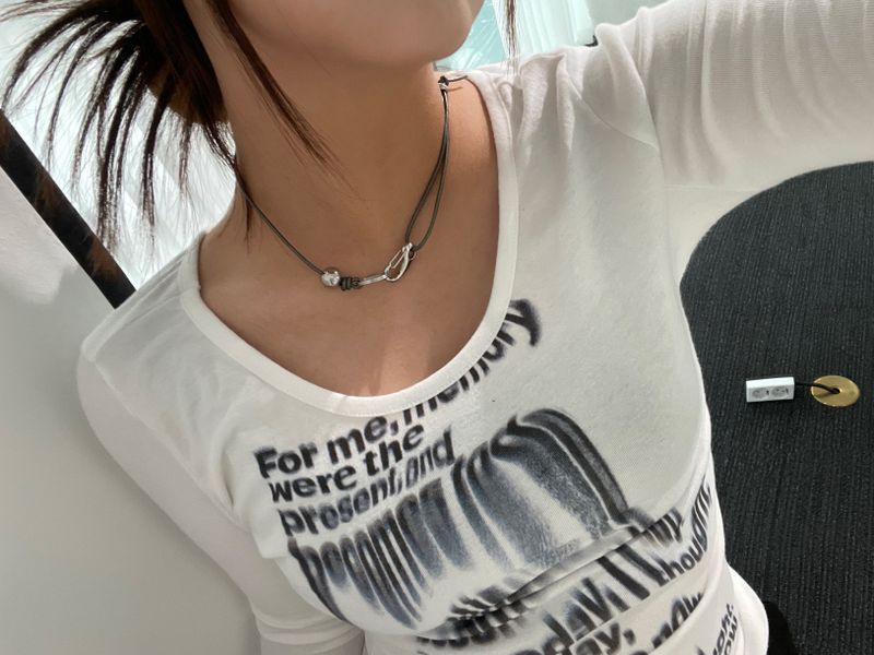Leather Ball Buckle Necklace