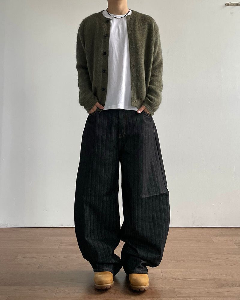 Hairy Wool crop Knit Cardigan