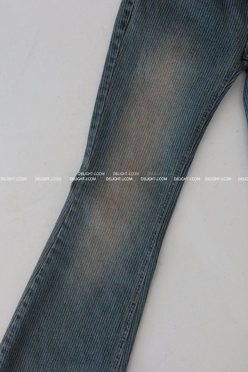 Stripe low bootcut jeans