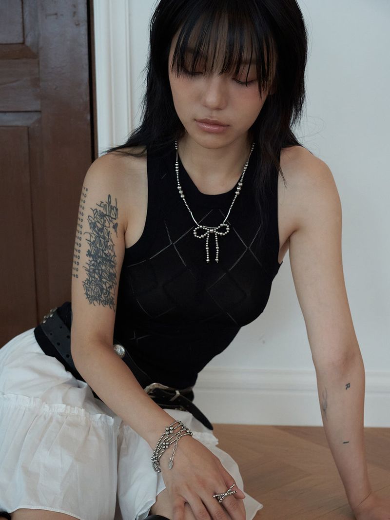 Metalic Ribbon Necklace