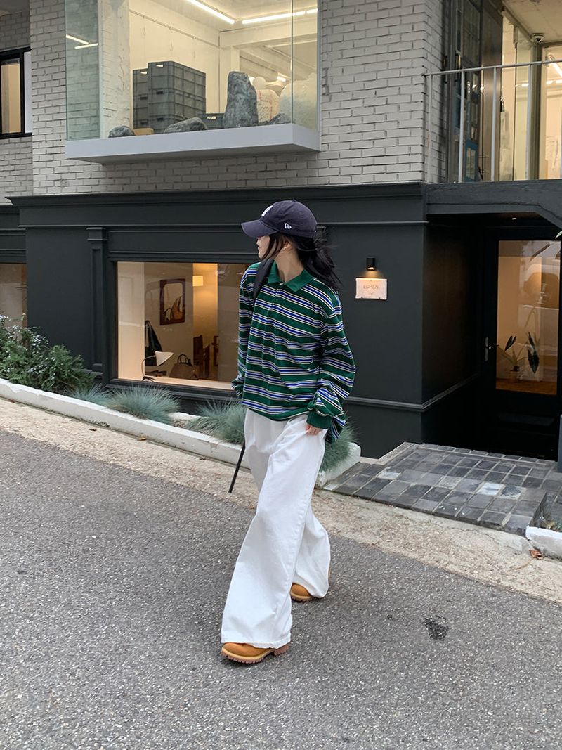 SLAB PINTUCK WIDE JEANS (3C)