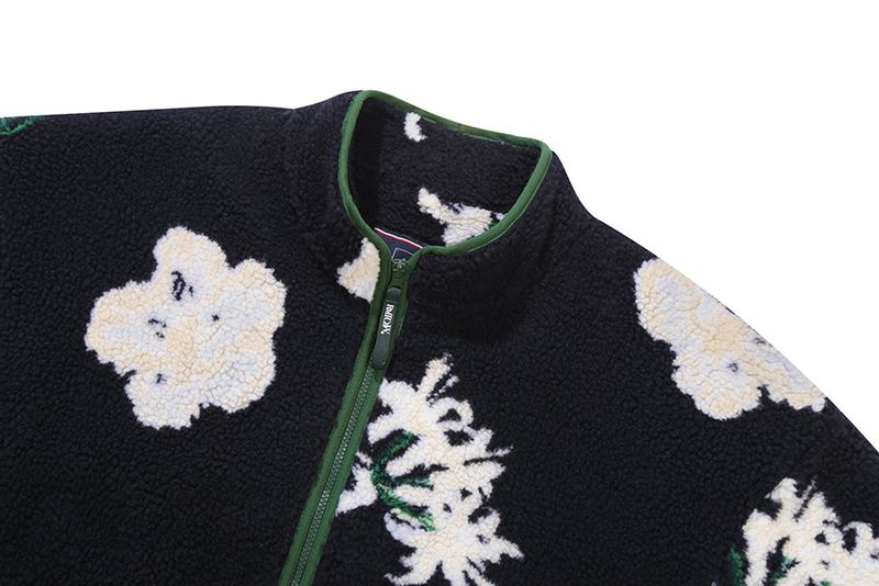 WILD FLOWER FLEECE JACKET_NAVY