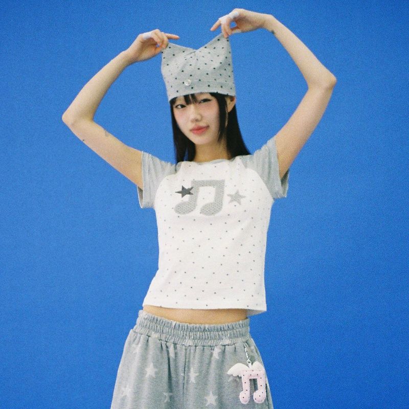 Cat Ear Star Beanie - GREY