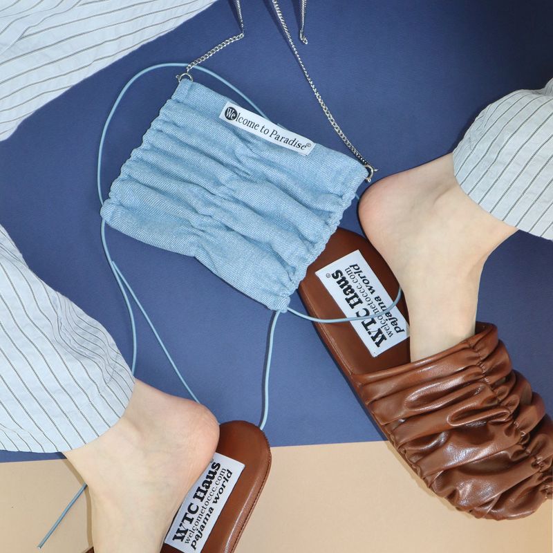 mimi bag (Light Jean) + silver chain 