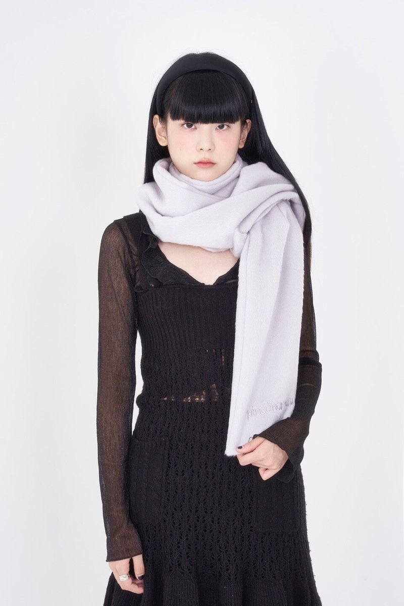 Ribbon Muffler_White Gray