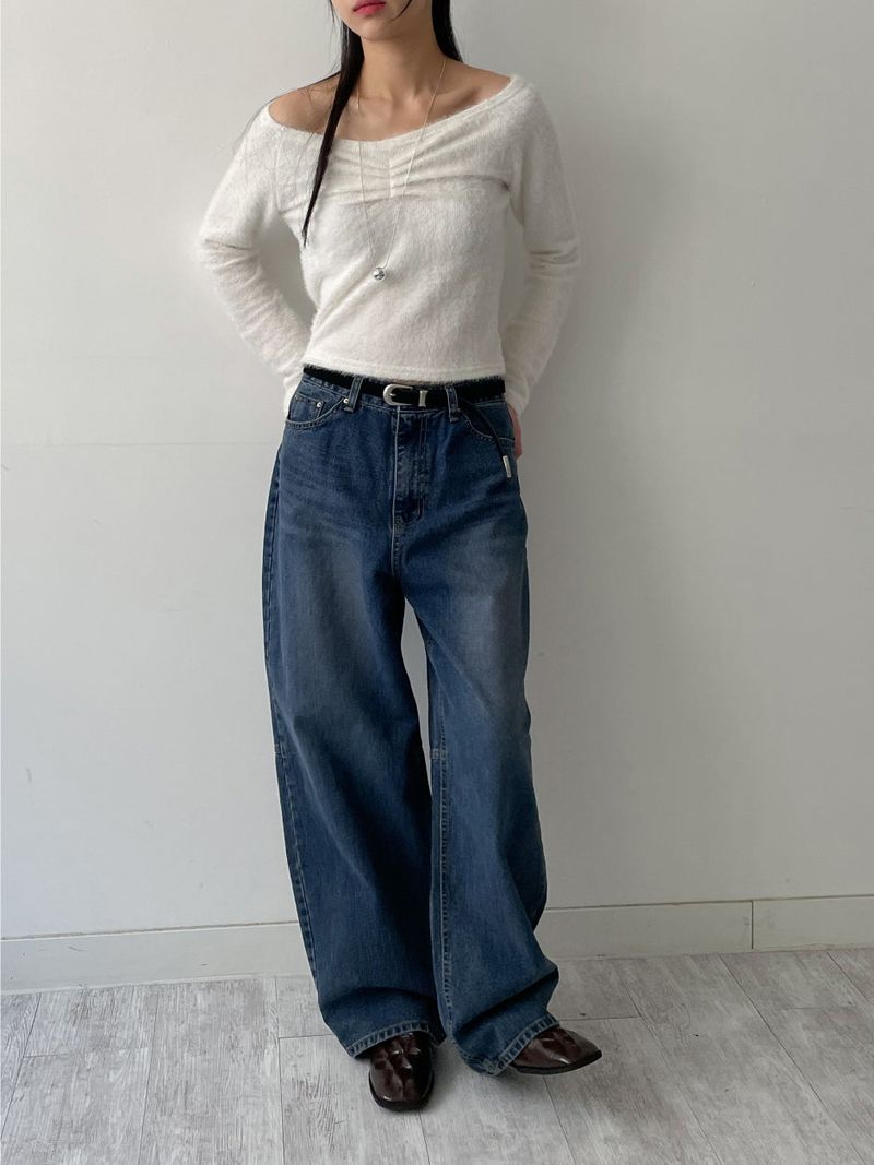 Jake Balloon Fit Wide Denim Pants
