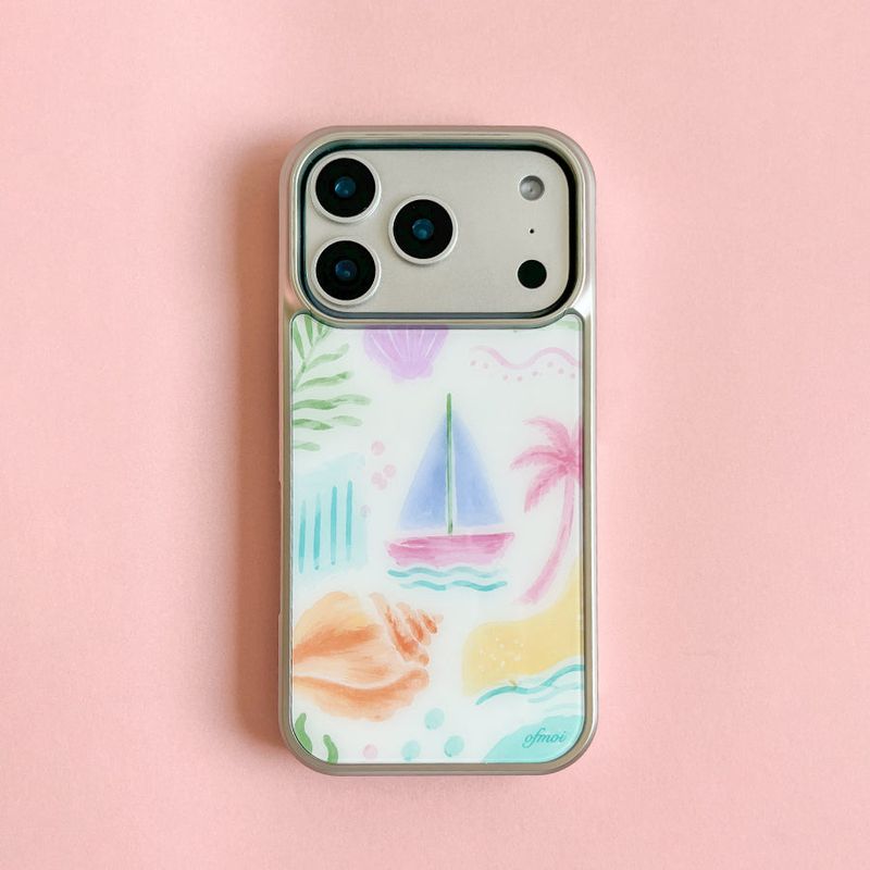 ofmoi（オブモイ）の「シーサイド パレット シルバー グロッシー グラス フォン ケース（スマホグッズ/小物）」
