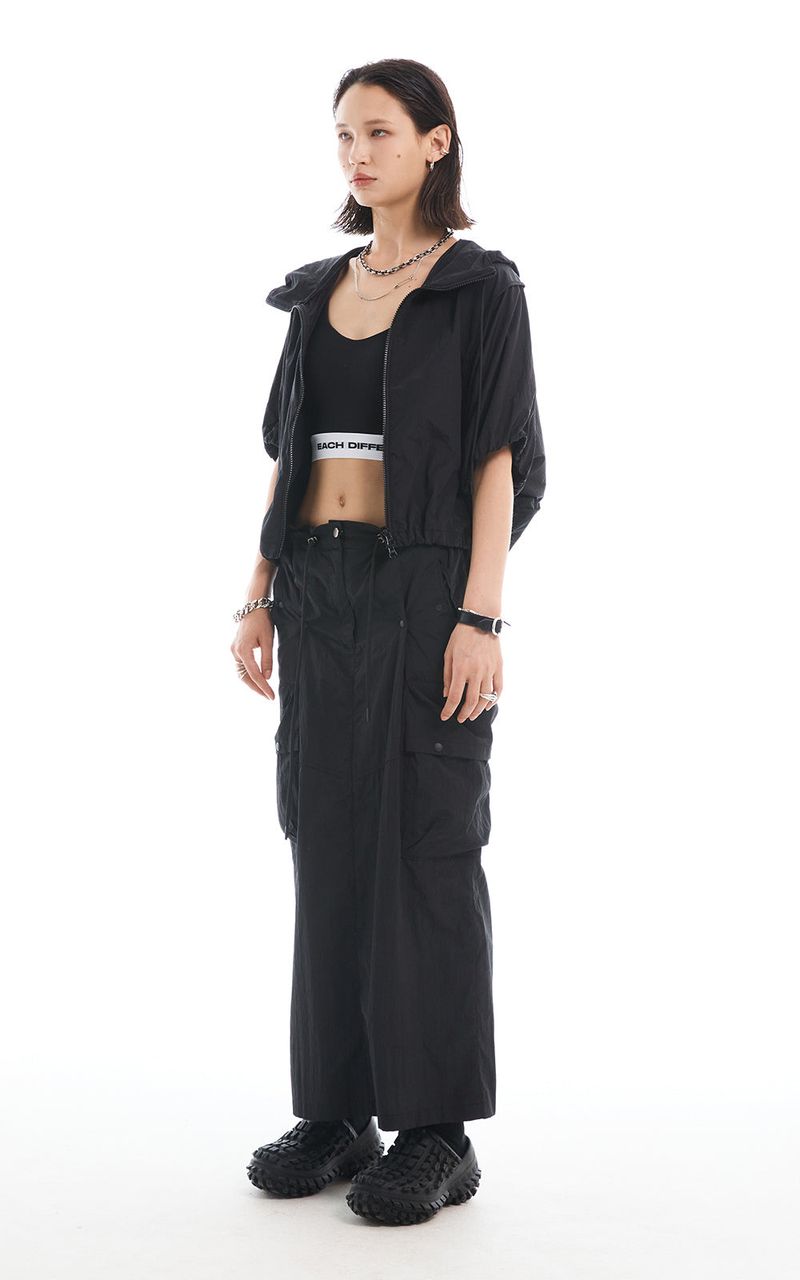 CARGO MAXI SKIRT_BLACK