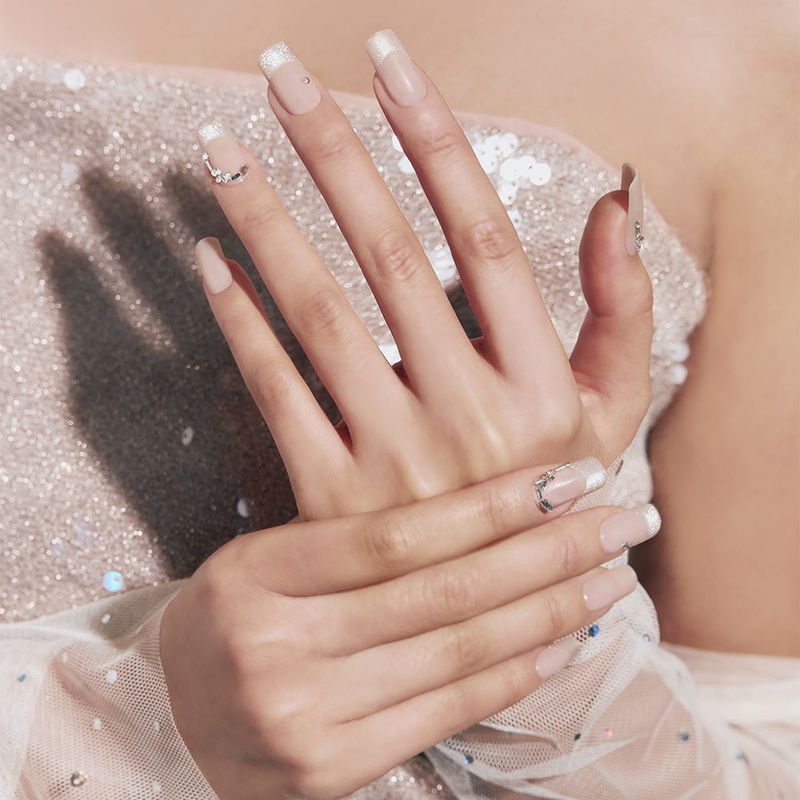 MUZMAK Reusable Glam Design Nail Tip Cinnamon Dust(Square)