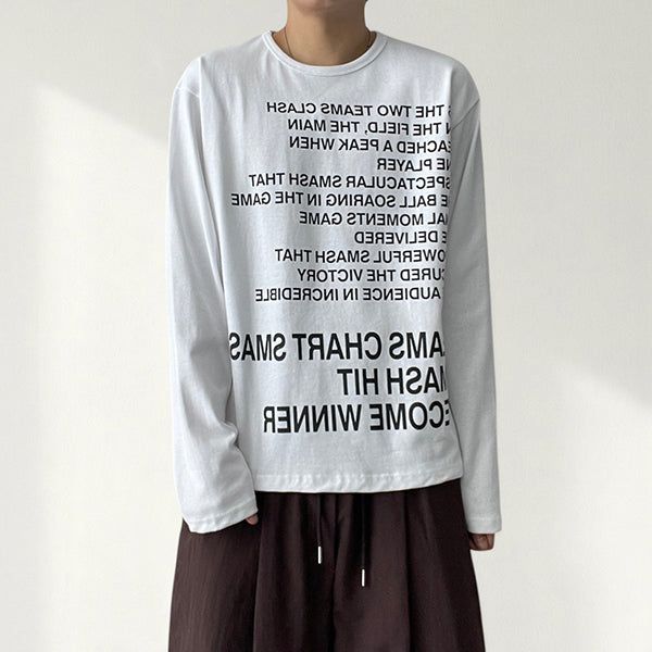 Mass lettering solid cotton cropped long-sleeved shirt
