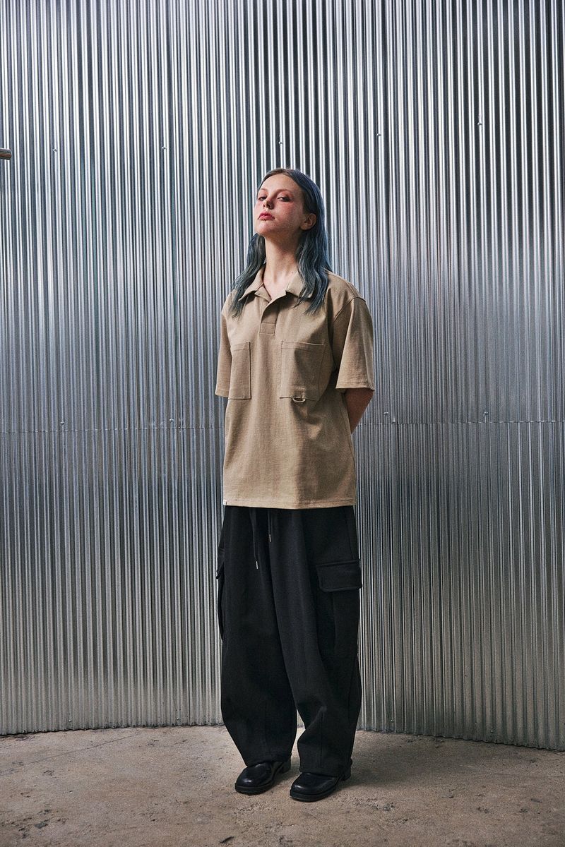 N-BT POCKET 1/2 COLLAR-TEE (Beige)