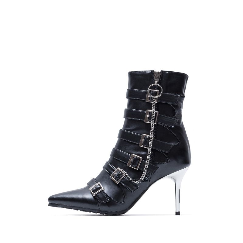 Buckle Chain Walker Heel(Black)