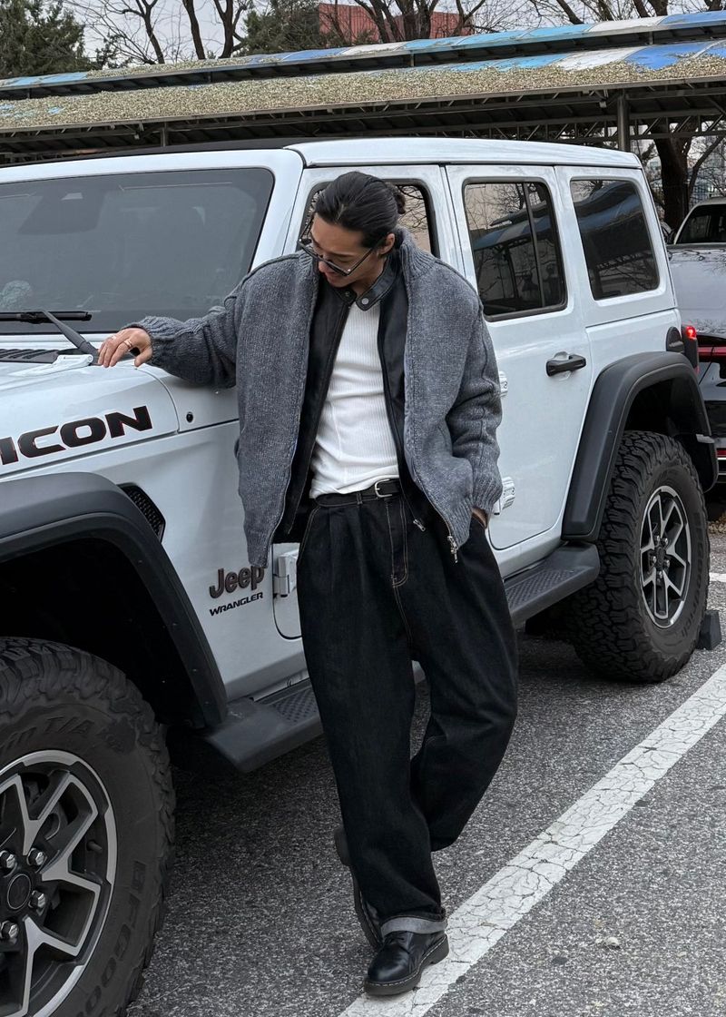 Knit Padded Zip-Up Ver2 6COLOR