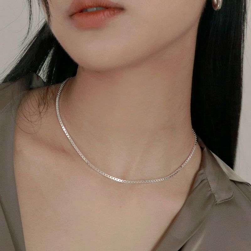 Less is more(レスイズモア)の「silver boxy necklace (silver)(Accessories)」