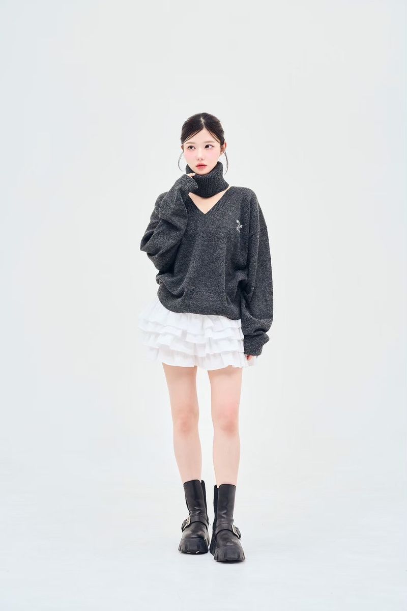Neck warmer V knit