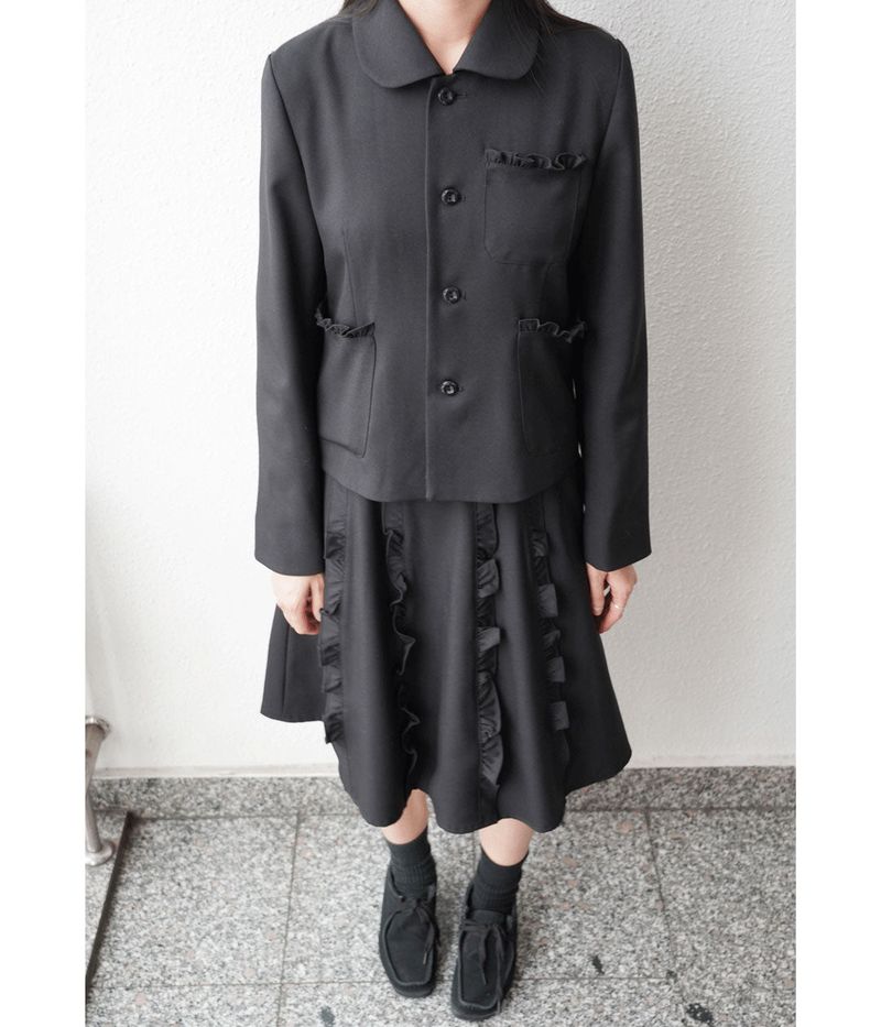  [fiebre] ruffles midi skirt 