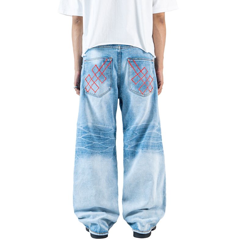 H1 Baggy Tri Biker - Ice Blue - Celana Jeans