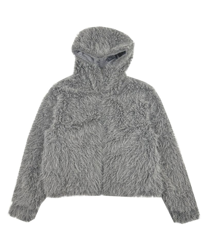 No.1541 boucle fur hood JK