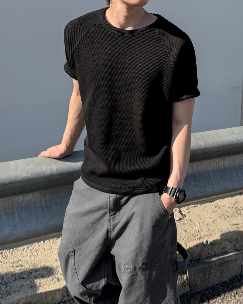 Morph Waffle Raglan Short Sleeve T-Shirt