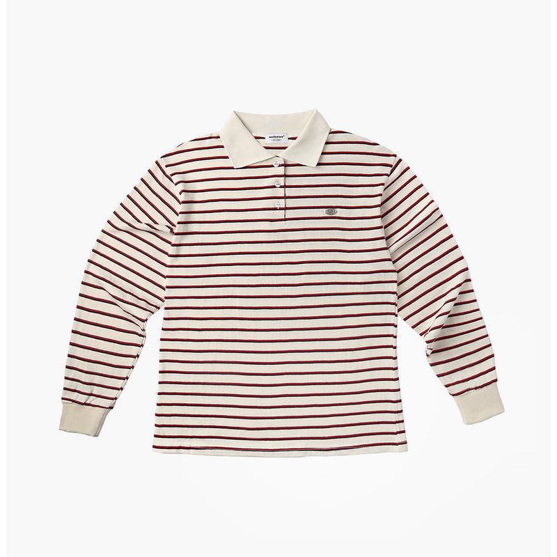 STRIPE COLLAR T-SHIRT (Ivory)