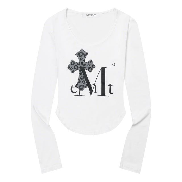 SAHARA LEOPARD CROSS U-NECK LONG SLEEVE T (2Color)