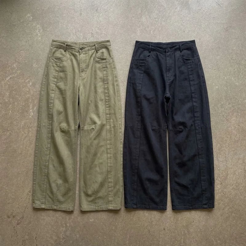 Articulated Washed Wide Trousers
