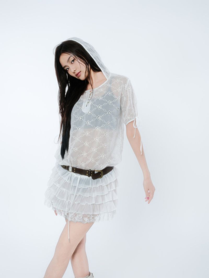 LACE HOODIE DRESS