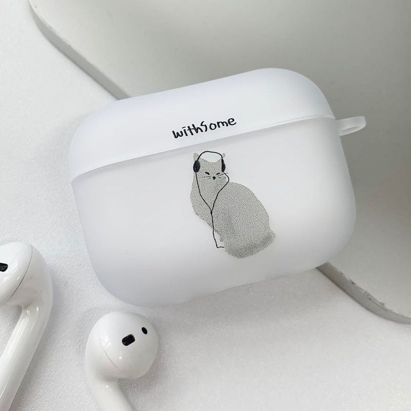 withsome（ウィズサム）の「Cat drawing Color Gray AirPods Case_Matt（Smartphone Accessories）」