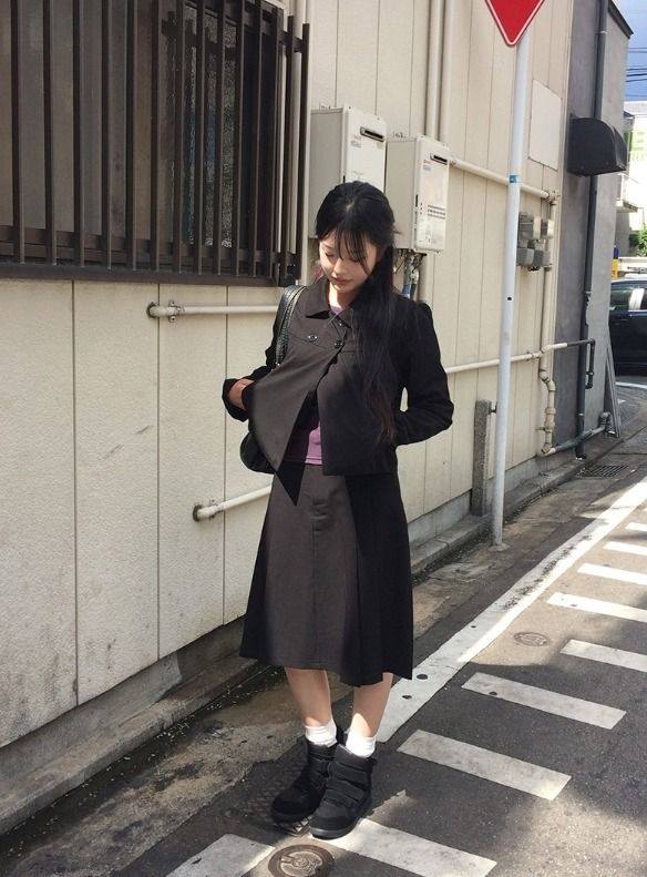 リカ ダッフルボタン パフ ショートジャケット