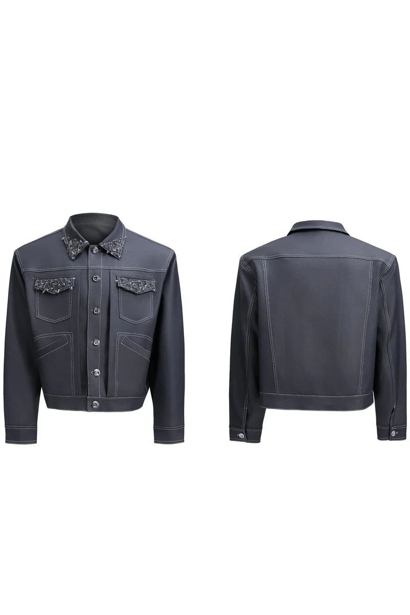 Pin Detail Cropped Jacket