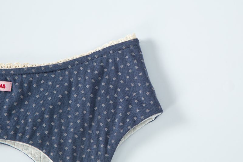 reversible garter belt star flower navy